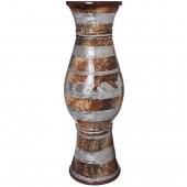 Напольная ваза Алексия, малахит коричневый серебро