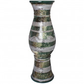 Напольная ваза Алексия, малахит зелёный серебро