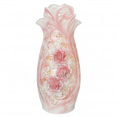 Напольная ваза Королева, акрил, цветы, лепка, розовая