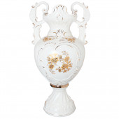 Напольная ваза Венеция малая , белая, деколь