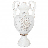 Напольная ваза Венеция малая , белая, лепка