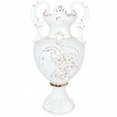 Напольная ваза Венеция большая, белая, лепка