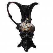 Напольная ваза Кувшин, чёрный, перламутровая лепка