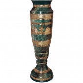 Напольная ваза Вентария, малахит зелёный, Орнамент, золото