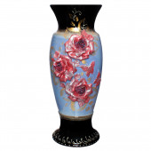 Напольная ваза Венеция, чёрно-синяя, лепка микс