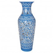 Напольная ваза Амфора, синяя, резка