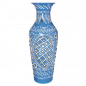 Напольная ваза Амфора, синяя, резка