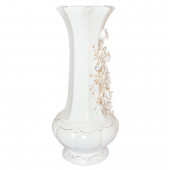 Напольная ваза Вуаль, белая лепка, золото