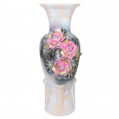 Напольная ваза Элегия, цветной эффект, персиковая, лепка, резка