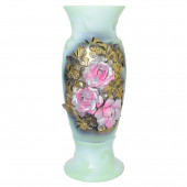 Напольная ваза Венеция, цветной эффект, салатовая, лепка, рекзка