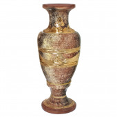 Напольная ваза Альфа, малахит, коричневая, золото