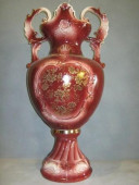 Напольная ваза Венеция большая бордо деколь