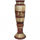 Напольная ваза Вентария, сетка, золото, гранит, коричневая