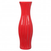 Напольная ваза Гофра, красная, глянцевая