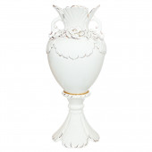 Напольная ваза Орхидея, белая, лепка