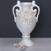 Напольная ваза Венеция, акрил, белая лепка