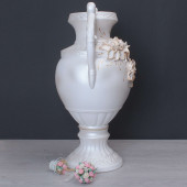 Напольная ваза Венеция, акрил, белая лепка