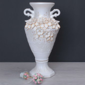 Напольная ваза Франческа, акрил, белая лепка
