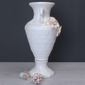 Напольная ваза Франческа, акрил, белая лепка
