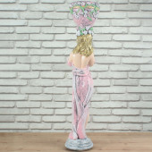 Садовая фигура-кашпо Гречанка (розовое платье) (Гипс)