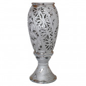 Напольная ваза Эрика резка серебро