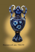 Напольная ваза Венеция большая кобальт деколь