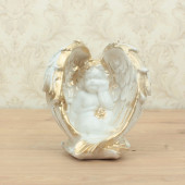 Сувенир Ангел в крыле (белый с золотом) (Гипс)