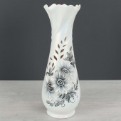 Напольная ваза Вьюн, резка, белая, цветы