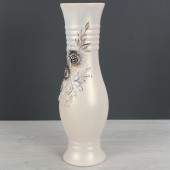 Напольная ваза Маша, бежевая, цветы, акрил