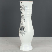 Напольная ваза Маша, белая, цветы