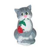 Копилка Кот с розой глянец