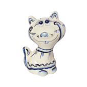 Копилка Кошка Моня, гжель