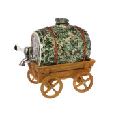 Бочка для пива малахит, кран серебро, 2,5л