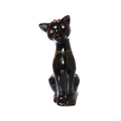 Копилка Кошка Алиса, малая, верёвочка, глазурь чёрная