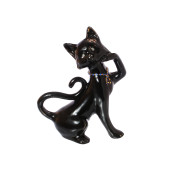 Копилка Кошка Милена, цепочка, глазурь чёрная