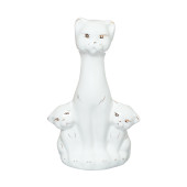 Копилка Кошка с котятами, глазурь белая