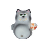 Копилка флок Кот с птицей