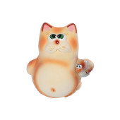 Копилка флок Кот с птицей