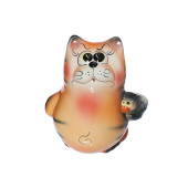 Копилка Кот с птицей