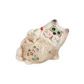 Копилка Кот с рыбой, шамот