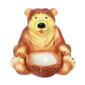 Копилка гладкая Медведь с корзинкой