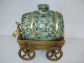 Бочка для пива малахит, кран золото, 2,5л