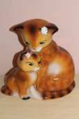 Копилка Кошка с котёнком глянец