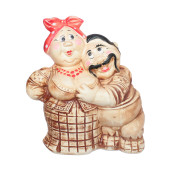 Садовая фигура Кум и солоха, шамот