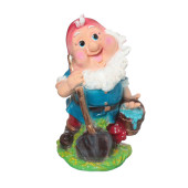 Садовая фигура Гном с лопатой (задувка), синий (Гипс)