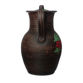 Кувшин Глек с ручкой и крышкой (калина), 2,5л (красная глина)