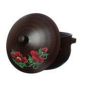 Супник с ручками (мак), 4л (красная глина)