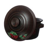 Кастрюля с ручками (калина), 2л (красная глина)