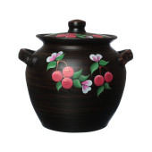 Супник гончарный с ручками (вишня), 3,5л (красная глина)