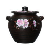 Супник гончарный с ручками (сакура), 3,5л (красная глина)